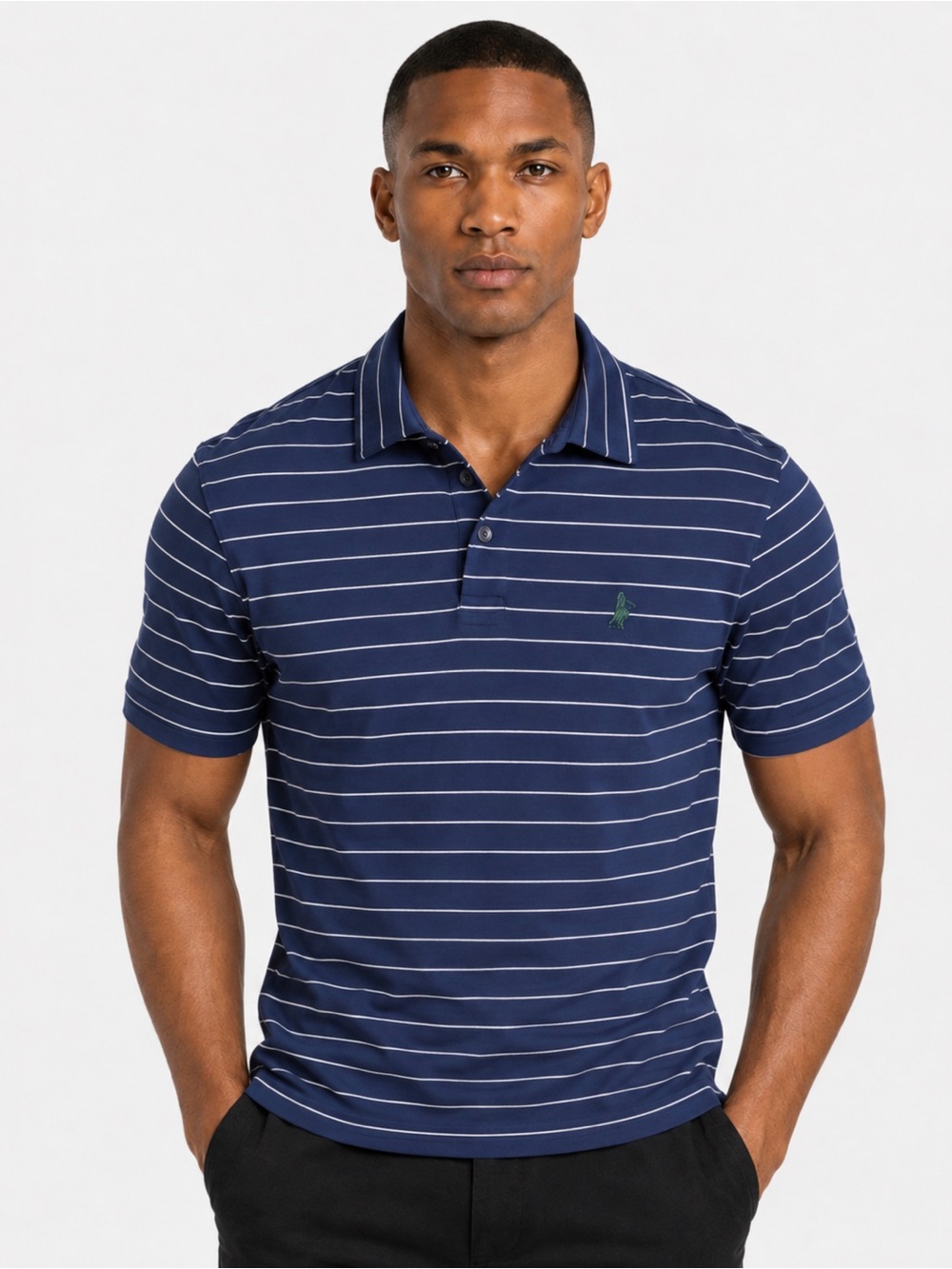Fairway & Greene Navy and White Striped Polo
